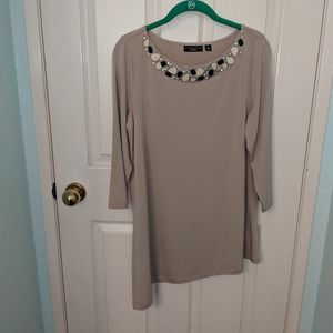 Tan asymmetric hemline tunic